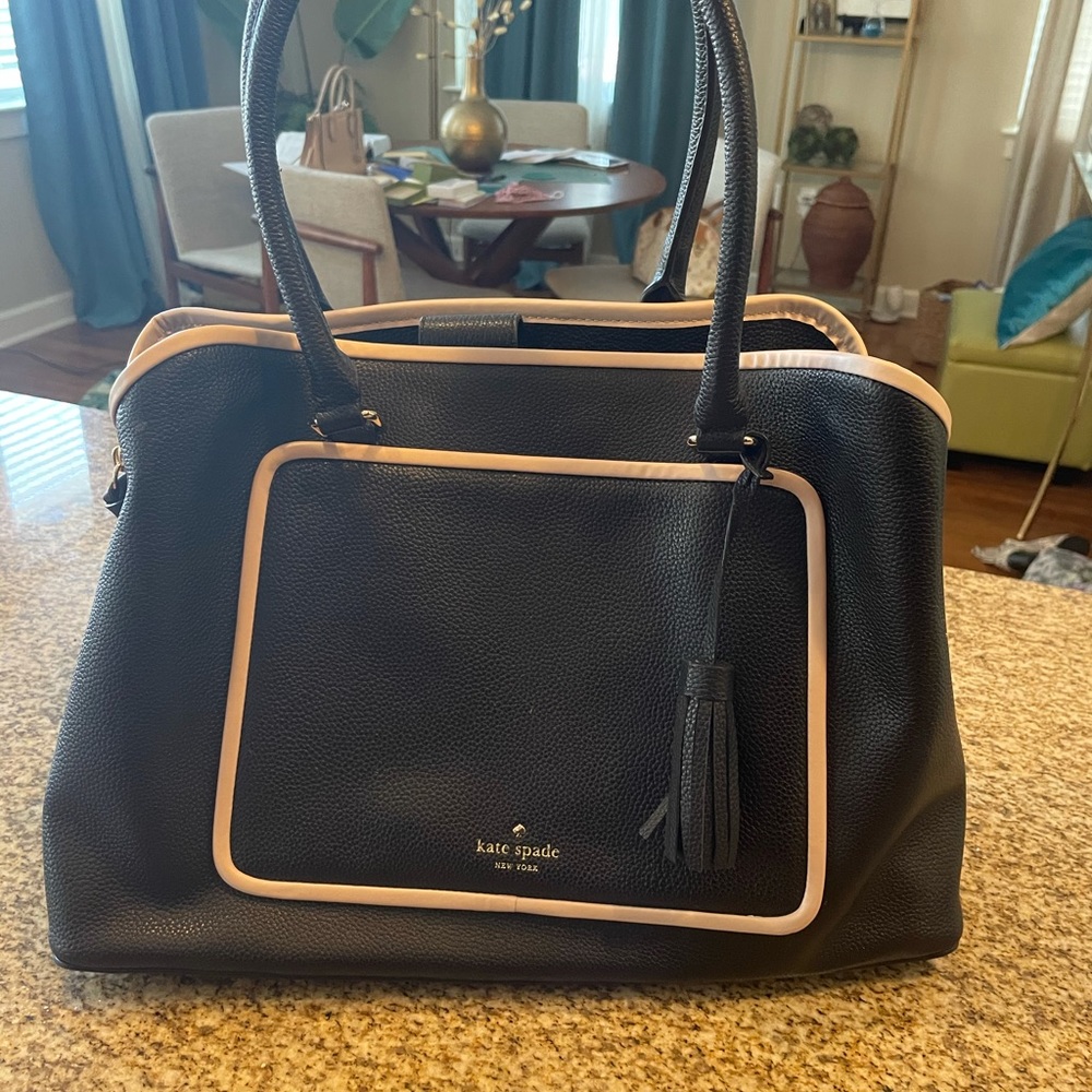 Black and pink large Kate Spade purse